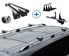 Silver Aluminium Cross Bars Rails 150cm With Load Stops For Raised Roof Rails