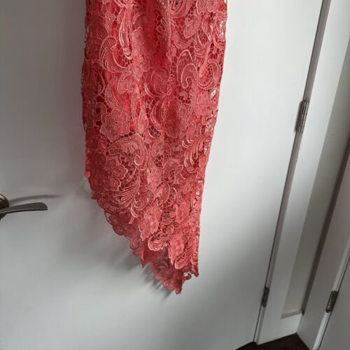 Lace Dress Asymmetrical Hem Juniors Large Pink Strapless Gown - Imagen 6 de 12