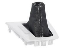 SCHALTMANSCHETTE FUR FORD FOCUS 3 automatik 2010-2014 SCHALTSACK LEDER NAHT WEIS