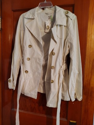 Old Navy Women's Linen Blend Blazer Size L, Beige, Front Pockets, Open Front