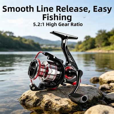 Rotating Fishing Reel All Metal Wire Cup 5.2:1 Gear Ratio Left or Right Hand
