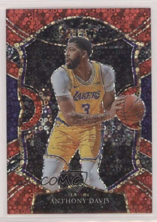 2020-21 Panini Select Concourse Red Disco Prizm 39/49 Anthony Davis #45 hs9