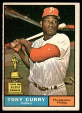 1961 Topps Tony Curry #262 AS Rookie Philadelphia Phillies Baseball Card. rookie card picture