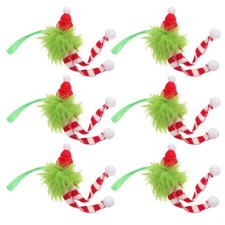 6 Pcs Christmas Tree Decorations Santa Hat Ball Hanging Ornament