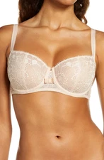 $98 Chantelle 15F5 Day to Night Underwire Demi Bra, Nude Blush, Size 36C