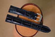 Handmade navy blue strap for Zenith size 21/18 can change size length 