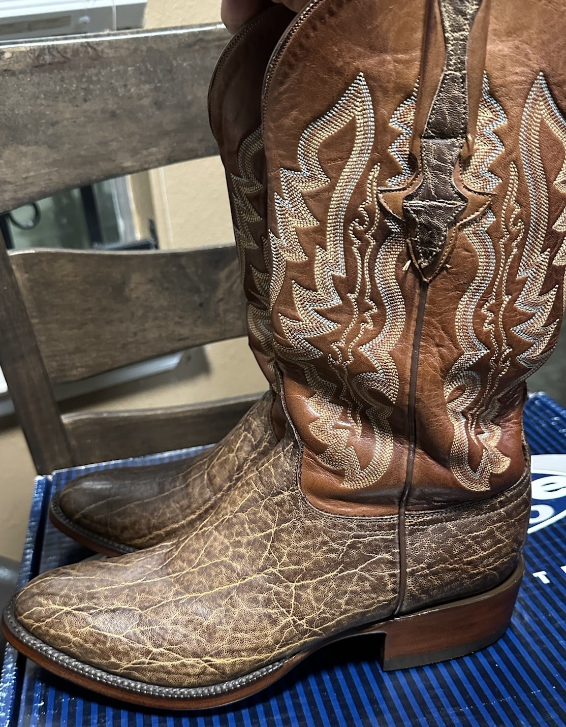 LUCCHESE BOOTS SIZE 8D Classics HANDMADE Elephant 🐘 Prints L0508 Mens image 6