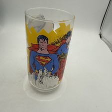Vintage 1978 SUPERMAN PEPSI GLASS - Kal-el The Child Man Of Steel Spin w/ Lois