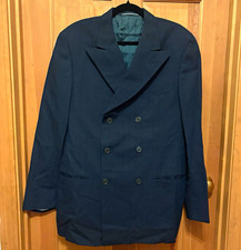 Ermenegildo Zegna Navy Pinstripe Wool Twill Double-Breasted Blazer  90  s Luxury