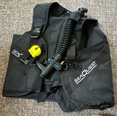 SeaQuest Taucher-Jacket BCD Tarierjacket schwarz mit Inflator-Schlauch