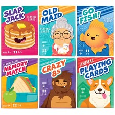 Card Games for Kids, 6 Decks, Go Fish, Old Maid, Crazy Eights, Memory Match, ...