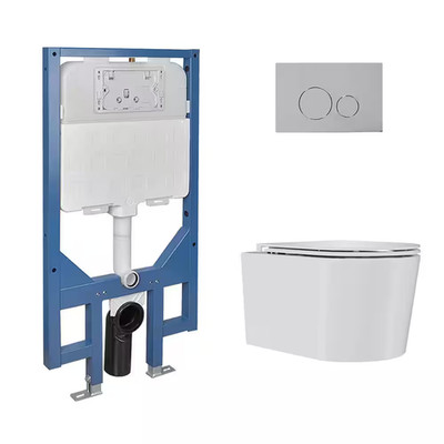 2-Piece 1.1/1.6 GPF Dual Flush Elongated Wall Hung Toilet with Concealed In-Wall