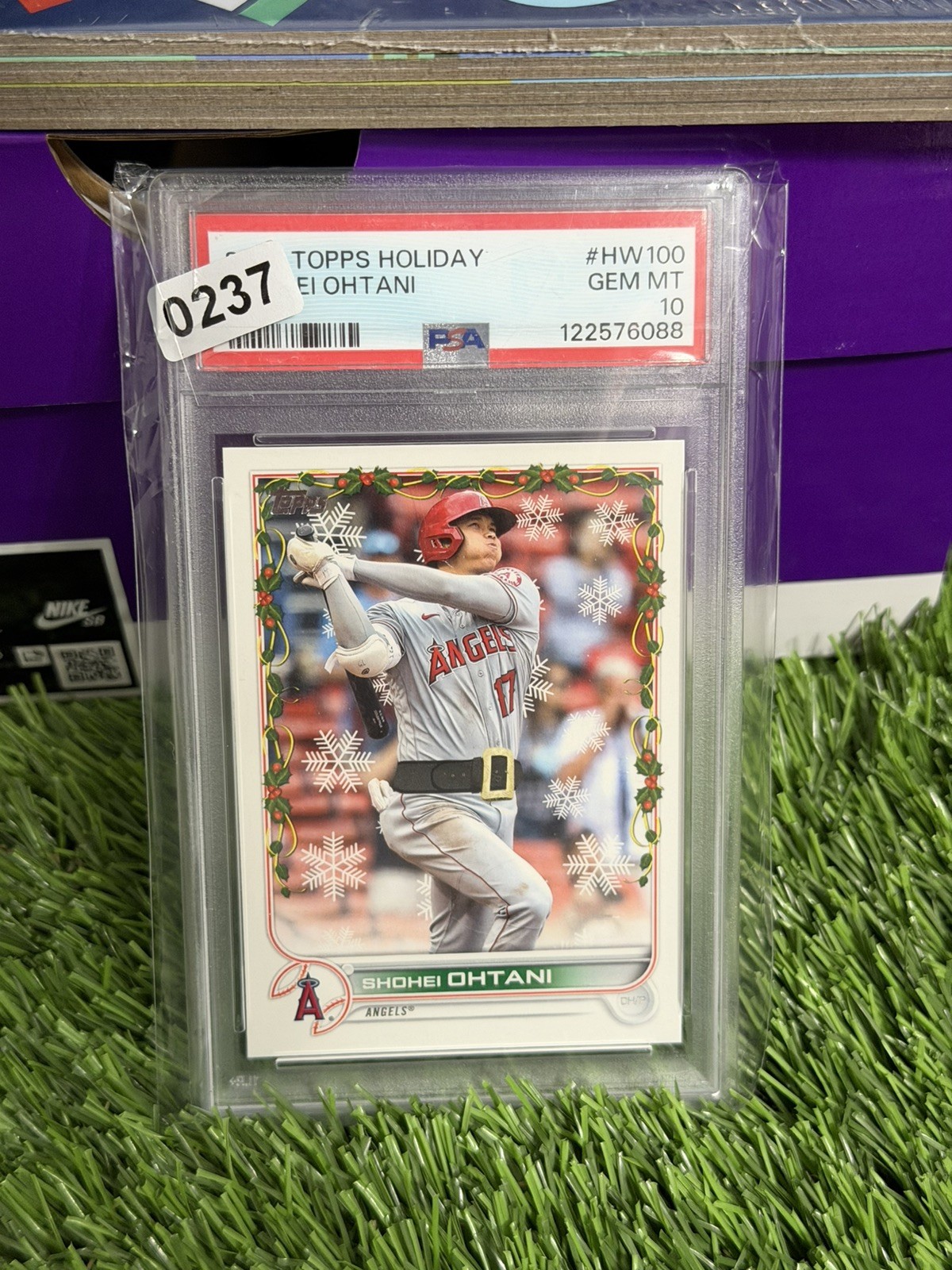 Shohei Ohtani 2022 Topps Holiday #HW100 Santa Belt SSP PSA 10