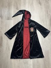 Harry Potter Gryffindor Robe Halloween Costume KIDS Sz 8 Velvet Hooded Black Red