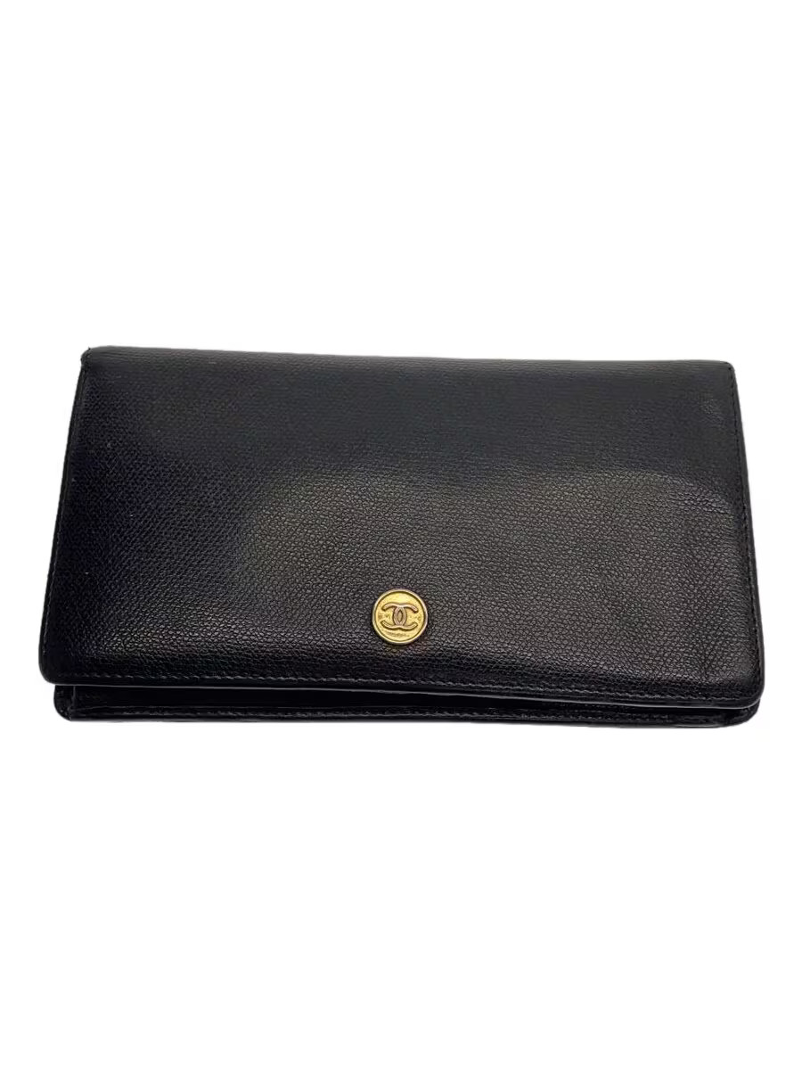CHANEL Coco Button Compact Long Wallet Leather BL… - image 1