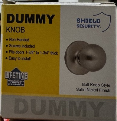 Shield Security Dummy Ball Knob Style Satin Nickel Finish #913872