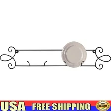 Metal Plate Rack Display Stand Horizontal Wall Hanger Kitchen Storage Durable US