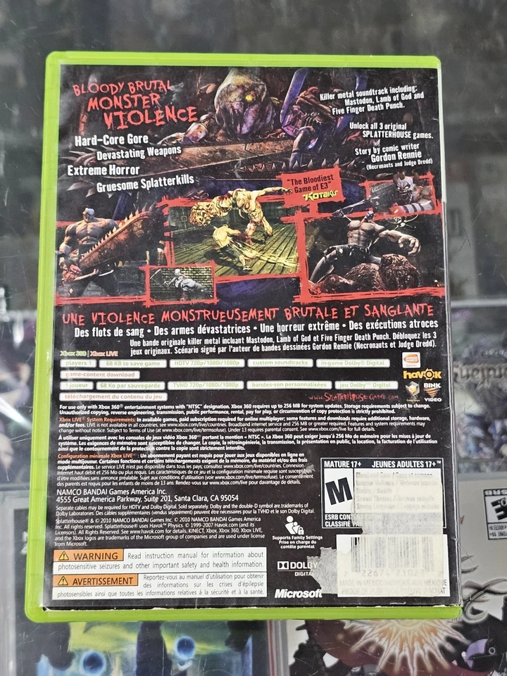 Splatterhouse(微软 Xbox 360,2010)游戏光盘带盒测试 — 第 2/4 张图片
