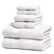 Kingrest Cotton Bath Towel Sets of 6 Pieces Hand Towels Washcloths Absorbent