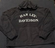Harley Davidson Black Fleece Hooded Jacket Mens Size XXL