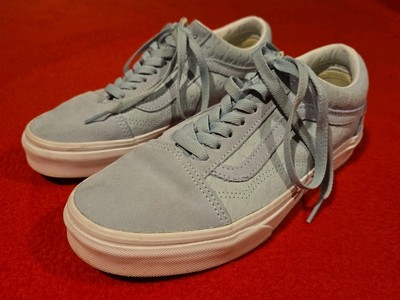 Vans Men's Old Skool Breathable Light Blue Canvas Suede Shoes Size M 6.5 W 8
