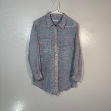Equipment Shirt Womens Medium Blue Snake Prin...