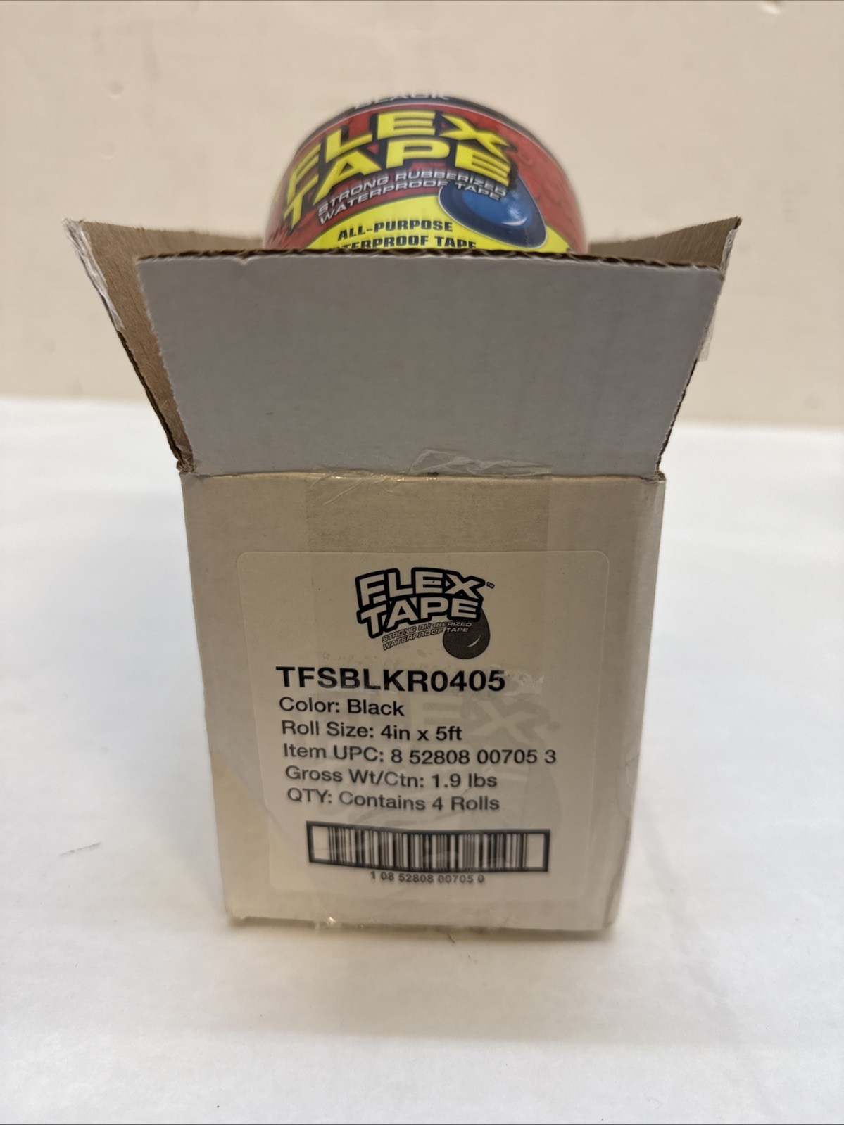 Flex Tape Black 4 in. x 5 ft. Strong Rubberized Waterproof Tape 4 Rolls