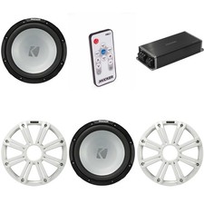 Kicker Marine KPX500.1 Powersports Amp  2 12" Free Air 4 Ohm  White Grill...