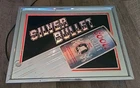 VTG 1985 Coors Light Silver Bullet Beer Bar Sign Glowing Iridescent Silver Tone