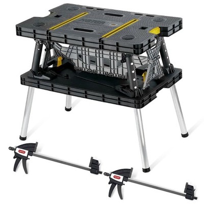 Keter Heavy-Duty Folding Workbench with 1,000 Pound Capacity - Foldable Work ...