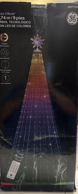 #ad GE 9 ft Color Changing LED Lights String Christmas Tree Color Effects Open Box $249.95