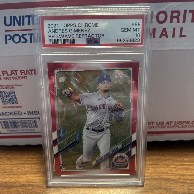 2021 Topps Chrome Andres Gimenez Red Wave Refractor /5 Rookie Psa 10