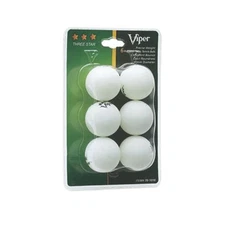 Viper Table Tennis 3 Star Ping Pong Balls - White - Set of 6