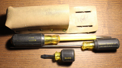 Klein Tools Screwdriver Lot 601-8'', 620-6'' INS, 600-1 & 5129 Sheath