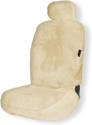 ZONETECH Sheepskin Seat Covers Fuzzy Car Seat Covers Tan Australian Merino Wool