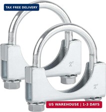 LCGP 2" Heavy Duty U Bolt Clamps Saddle Type Anti-corrosion 2 Pack Muffler Clamp