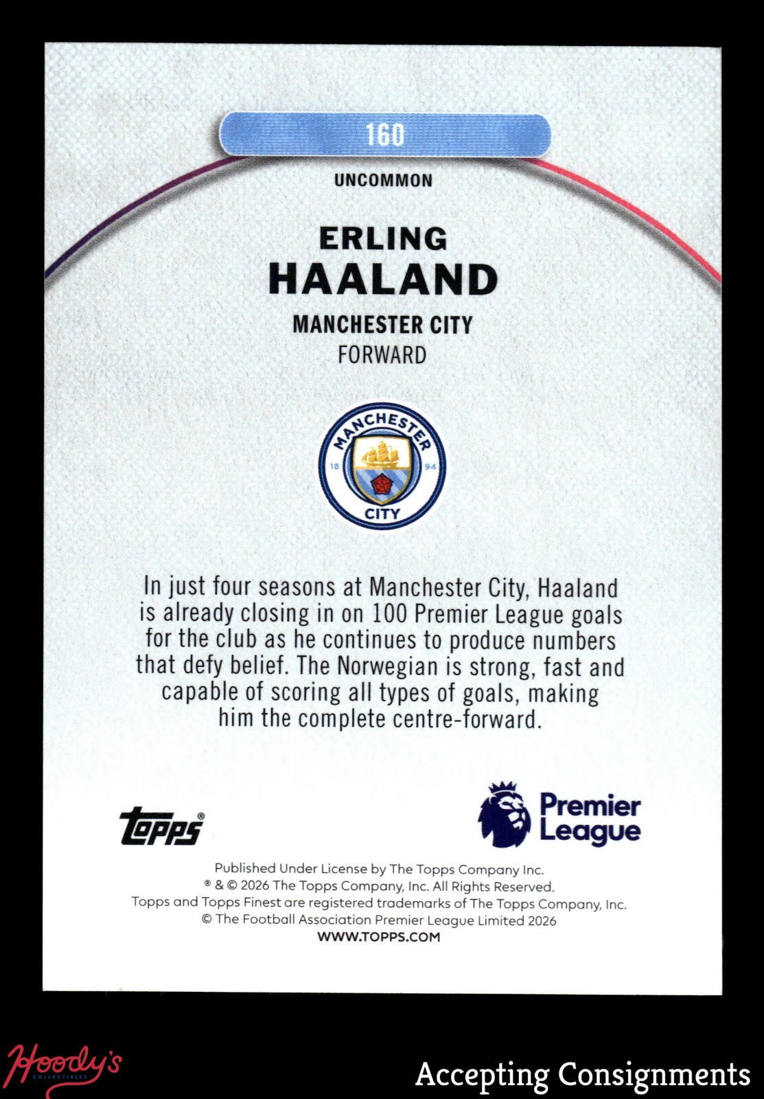 2026 Finest Premier League #160 Erling Haaland MANCHESTER view 2