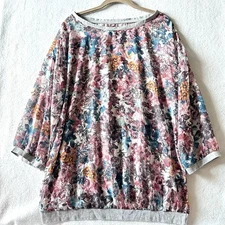 Alto Moda 2X Semi Sheer Blouse Top Floral BloomCore Pantaloons