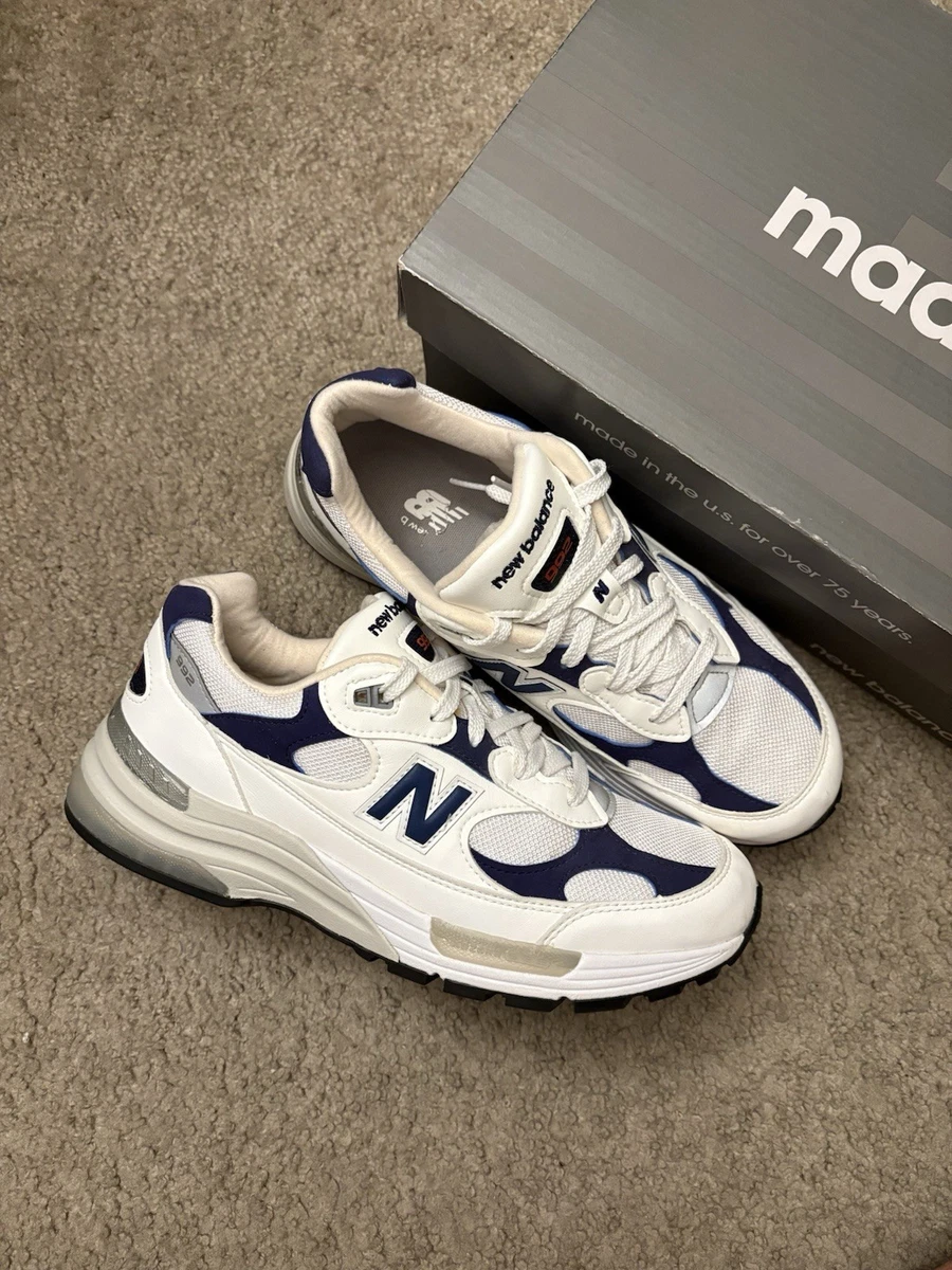 New Balance 992 Made in USA White Navy for sale | eBay
