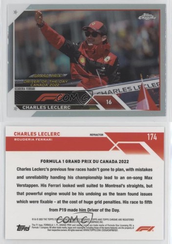 2023 Topps Chrome Formula 1 Refractor Charles Leclerc #174 1a1r - 第 3/3 張圖片