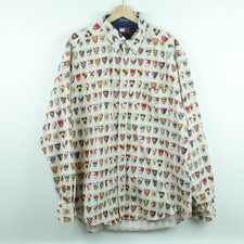 Tommy Hilfiger Men's XL Shirt Vintage 90s Crest Allover Print Preppy Streetwear