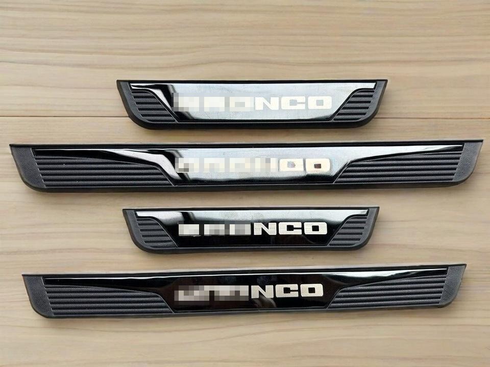 4PCS Door Scuff Sill Cover Trim Step Protector for Ford Bronco 2021-2025