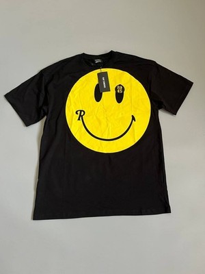 RAF SIMONS Black X Smiley Print Big Fit T-Shirt Size M NEW