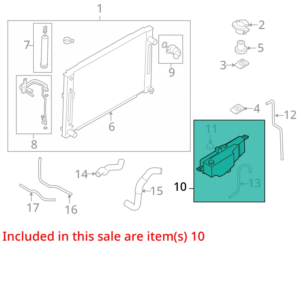 Infiniti G37 2010 botella de desbordamiento de refrigerante OEM 104 k millas - LKQ431448079 Foto 3 de 4