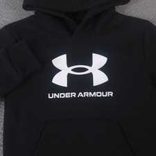 Under Armour Hoodie Boy 6 Big Logo Fleece Pullover Activewear Sweatshirt NEW 48