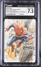 2023 Marvel Masterpieces Spider-Man 1/1 Sketch. By  Thumbtack CGC 7.5
