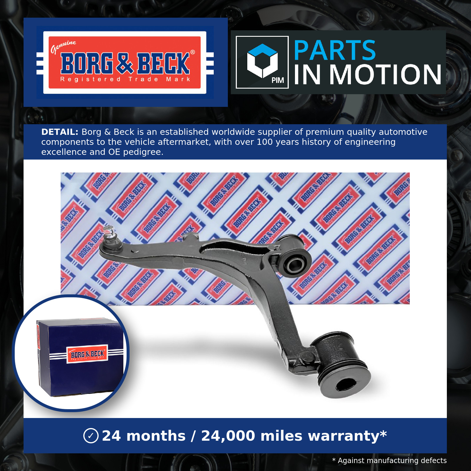 Wishbone / Suspension Arm Front Lower, Left BCA6780 Borg & Beck Track Control