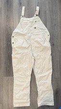 Carhartt Rugged Flex Canvas Loose Fit Bib Overalls Off White Size XXL 20