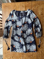 MINT VELVET SHIFT DRESS UK 12 MEDIUM LONG SLEEVE TOP TEE FLORAL TUNIC