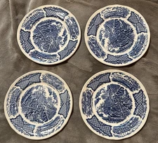 Alfred Meakin Fair Winds Blue Bread Plates Set of 4